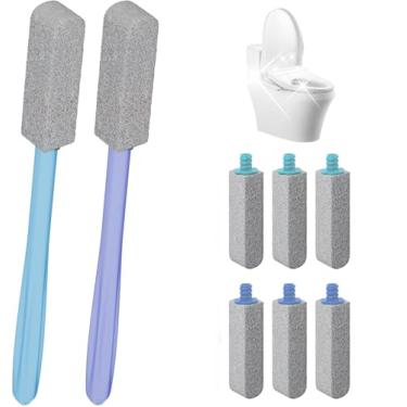 Imagem de Enjunway Limpador De Vaso Sanitário Com Pedra-Pomes E Cabo 11,8", Ferramenta Limpeza Multissuperfícies Para Banheiro, Piscina Churrasqueira (Pacote 6)