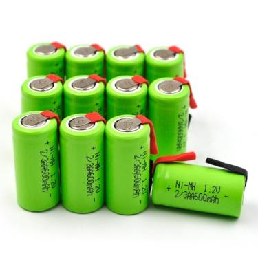 Imagem de elxjarcell Baterias Ni-Mh 2/3Aa 1,2V 600Mah Com Abas De Reposição Para Dispositivos Controlados Por Rádio, Ferramentas E Brinquedos Elétricos, Ciclomotores, Medidores, Dois Rádios, Automóveis Híbrid