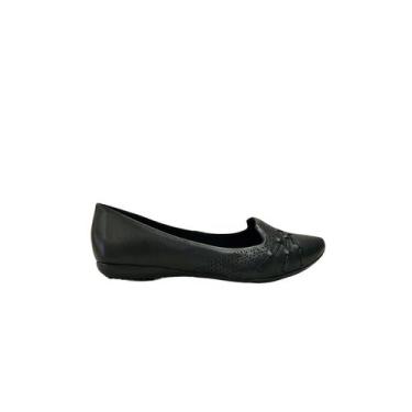 Imagem de Bottero Sapatilha Feminina Bico Fino em Couro Ref. 353318, Preto, 37