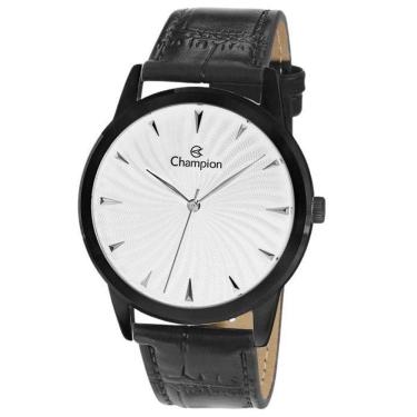 Imagem de Relógio Champion Masculino Legítimo Preto Couro Cn20588M