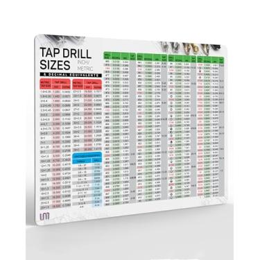 Imagem de Gráfico de recomendações de furadeira | Cartaz de broca magnética flexível equivalente a decimais | Arte de parede de tamanhos fracionários e métricos para loja CNC | Garagem, caixa de ferramentas, pôster verde 29,2 cm x 21,5 cm