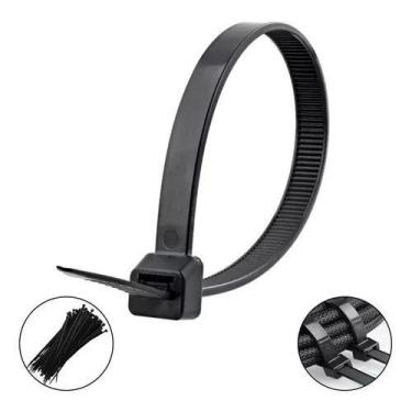 Imagem de Kit 100 Abraçadeira Nylon Cinta Fita Amarração 44mm 15cm - Hutz, Preto