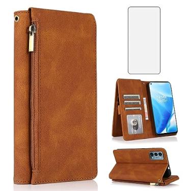 Imagem de Compatível com OnePlus Nord N200 5G capa carteira de vidro temperado protetor de tela com zíper couro flip capa suporte para cartão para One Plus N 200 G5 1 Plus 200N 1plus One+ 1+ N2005G 2021