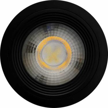 Imagem de Spot led redondo fixo sobrepor 5w branco quente 3000k preto ctb