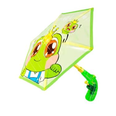 Imagem de YIJU Brinquedo de spray de água guarda-chuva fofo, leve e compacto, presente fácil de jogar, brinquedo de praia para atividades de festa no verão, ao ar, Sapo
