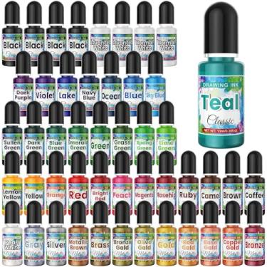 Imagem de Conjunto de tinta alcoólica – 48 frascos de cores vibrantes de alta concentração de tinta à base de álcool, tinta de resina epóxi concentrada, corante colorido ótimo para placa de Petri de resina