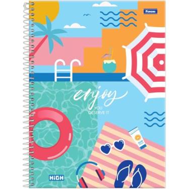 Imagem de Kit de Cadernos, Foroni, 15 Matérias, Capa Dura, High Feminino, 240 Folhas, Pacote com 2