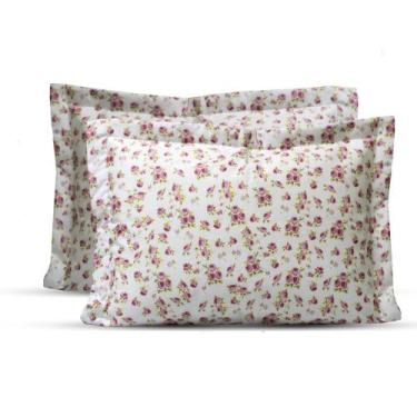 Imagem de Porta Travesseiros Athena Percal 180 Fios 02 Peças Rosê Floral - Casab