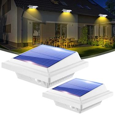 Imagem de Calha, 40 decorações solares de pátio de LED, DecklisOutdoor luzes de cerca impermeáveis para parede quintal, varanda, pátio, piscina, escadas, quintal, jardim, caminho (2 unidades, branco, luz branca
