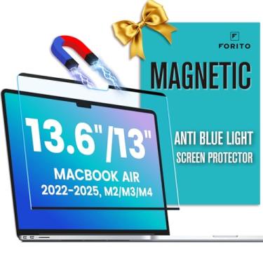 Imagem de F FORITO Protetor de tela magnético antiluz azul compatível com MacBook Air de 13,6 polegadas (2022-2025, M2, M3, M4)