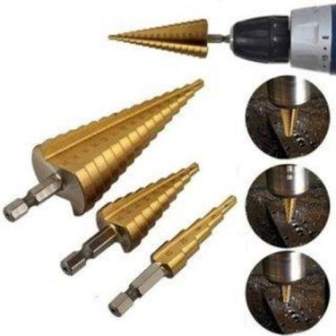 Imagem de Brocas Escalonadas Hss 4-32mm T-cone Profissional 3 Peças - SAINT