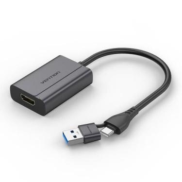 Imagem de Adaptador Usb + Tipo C p/ Hdmi Video Conversor 1080p Full Hd - Bbacome