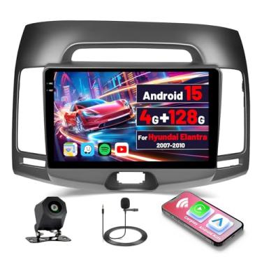 Imagem de Inefala [4G + 128G] Estéreo automotivo para Hyundai Elantra 2007-2010 com carplay sem fio/Android Auto, tela sensível ao toque HD de 23 cm com GPS, Bluetooth, WiFi, rádio FM/RDS EQ SWC 15UI, microfone
