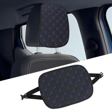 Imagem de Hovom Capa de encosto de cabeça de carro, capa de apoio de cabeça de assento frontal de couro respirável macio para carros, protetor de encosto de cabeça automotivo à prova d'água, decoração universal
