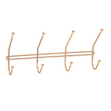 Imagem de Cabideiro porta toalha suporte parede 4 ganchos rose gold - Arthi