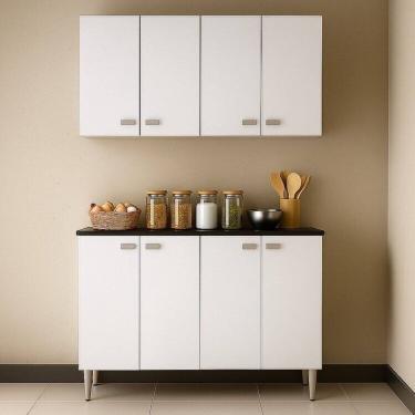 Imagem de Conjunto Multiuso 4 Peças 8 Portas para Cozinha Área Gourmet Escritório Área de Churrasco - Carol Branco