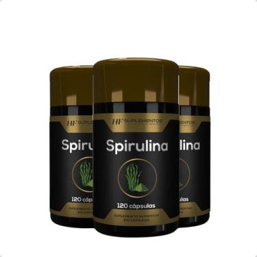 Imagem de 3x spirulina 120 cápsulas hf suplementos