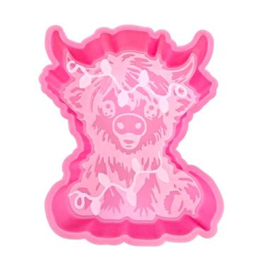 Imagem de (Design opcional 300) MUBYOK M545 Vaca de Natal com luzes Molde Freshie de silicone para assar contas aromáticas suprimentos de carro Freshie