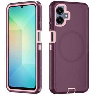 Imagem de Asuwish Capa de celular para Samsung Galaxy A06 5G com protetor de tela de vidro temperado Capa magnética híbrida à prova de choque à prova de quedas acessórios resistentes Ao6 A 06 4G LTE mulheres