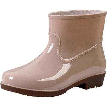 Imagem de Botas de chuva femininas cano médio botas de chuva galochas, Z03cáqui, 6.5