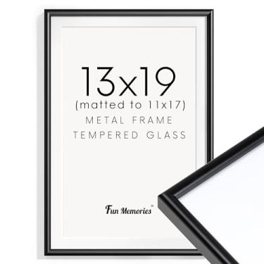 Imagem de Fun Memories Porta-retrato de 33 x 48 cm, molduras de metal preto 33 x 48 para parede, moldura fosca de 33 x 48 cm para 28 x 43 cm, molduras de alumínio de alta qualidade com vidro verdadeiro