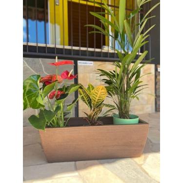 Imagem de VASO POLIETILENO JARDINEIRA DECORATIVAS P/PLANTAS E JARDINS (Marrom)