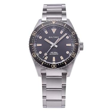 Imagem de Baltany Relógio masculino de mergulho automático S3080, retrô, aço inoxidável, 200 m, à prova d'água, Mostrador preto.