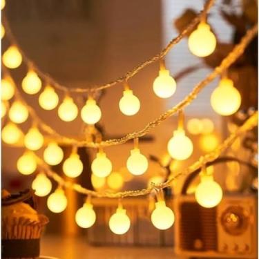 Imagem de Luzes de Natal, Pisca Pisca Natal Branco Quente, 10m de Comprimento 66 lâMpadas Decoração para Festas Natal, Recarregável Por Usb(Branco Quente 10 Metro lâmpada,1)