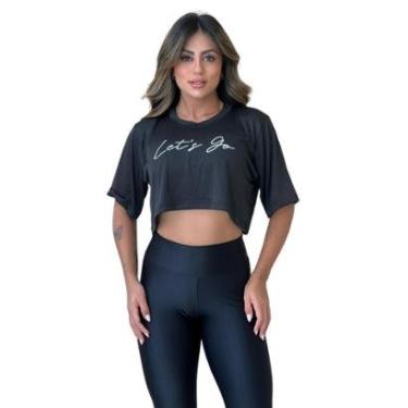 Imagem de Blusa Cropped Feminino Dry Academia Manga Curta Furadinho Fitness-Feminino