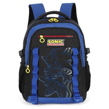 Imagem de Mochila Sonic de Costas Juvenil Escolar Luxcel Azul