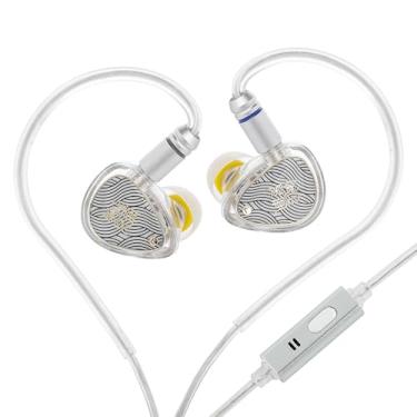 Imagem de Linsoul TANGZU Wan'er S.G II in Ear Monitor, fones de ouvido HiFi com fio, driver dinâmico de 10 mm, diafragma PET para jogos, IEM com cabo OFC destacável de 2 pinos para palco de DJ audiófilo (branco