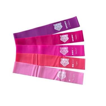 Imagem de Kit Mini Extensor Elástico Academia Fisioterapia Pilates Kit com 5 Uni