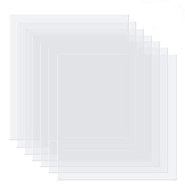 Imagem de 12 peças de papel de estêncil Mylar de 10 mm, folhas de estêncil Mylar em branco translúcidas leitosas de 30 x 30 cm, material de molde de ferramenta de corte para máquinas de corte, corte a laser