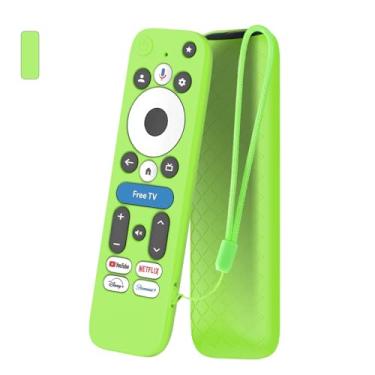 Imagem de Capa para controle remoto onn Google TV 4K Pro Streaming Device, capa de silicone KONXISA com cordão, capa protetora para caixa de televisão, capa antiarranhões e antiderrapante, verde