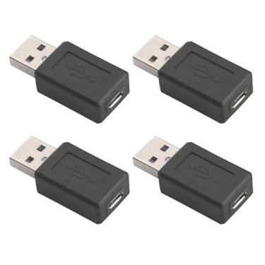 Imagem de Teansic 4 peças de adaptador USB 2.0 macho para micro USB fêmea, tipo A macho para micro conector conversor fêmea de 5 pinos para telefones Android, tablets, alto-falantes Bluetooth, câmeras digitais