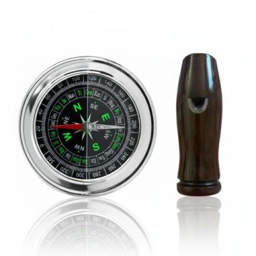 Imagem de Bússola Profissional Caça Trilha Apito Macuco com Chumbo - Mundo do Mi