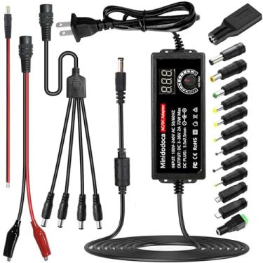 Imagem de minidodoca Fonte De Alimentação Universal 3V~24V 3A 72W Ajustável Variável 3V 5V 9V 12V 18V 20V 24V Ca/Cc, Adaptador E Carregador, Conversor Ca Para Cc 100V-240V Com 16 Pontas Cabo Divisor 4 Vias