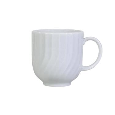 Imagem de Caneca Chá Café Branca Relevo Linea 356 ml Germer Porcelanas