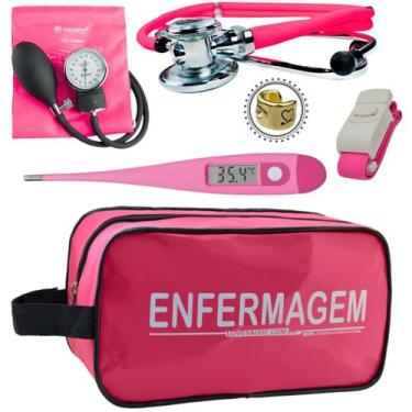 Imagem de Kit Enfermagem Estágio Com Aparelho de Pressão Estetoscópio Rappaport 
