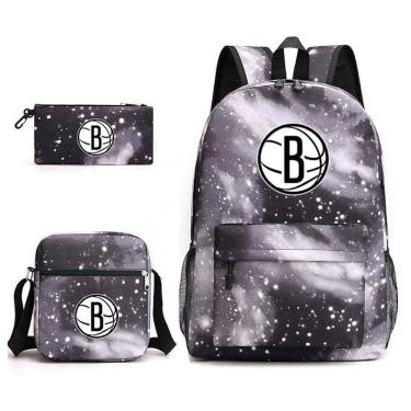 Imagem de Conjunto de mochilas escolares Brooklyn Nets Basketball Star, 3 unidades