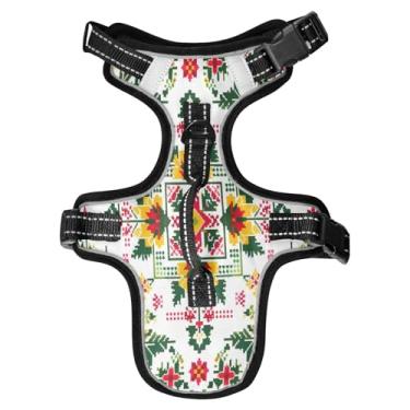 Imagem de STAYTOP Peitoral mexicano de malha para cães/gatos, ajustável, macio, acolchoado, peitoral para animais de estimação, refletivo, sem asfixia, clipe frontal de fácil controle para cães/gatos - P