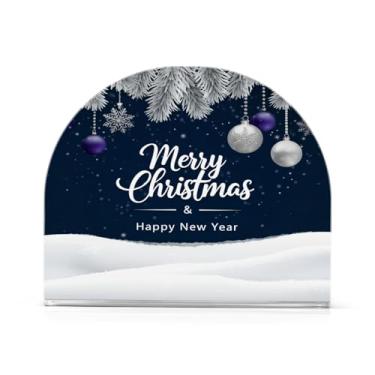 Imagem de Qilmy Suporte de guardanapo acrílico Feliz Natal, porta-guardanapos para mesas cozinha restaurante decoração de casa, suporte decorativo moderno para papel de jantar guardanapos de coquetel 461