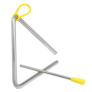 Imagem de Murtenze Instrumento de percussão triangular de aço musical de 12 cm, percussão manual triangular com golpe para aprender música, ensino, crianças, adultos