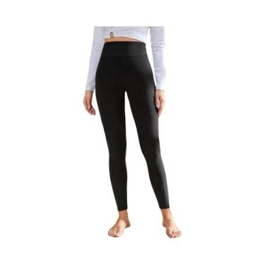 Imagem de Leggings elásticos de malha esportiva de cor sólida para mulheres - NO