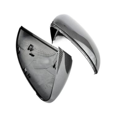 Imagem de Compatível com vw golf mk7 7 gti tsi 2014 2015 2016 17 2018 frente esquerda direita preto retrovisor lateral asa espelho capa(Carbon Look black)