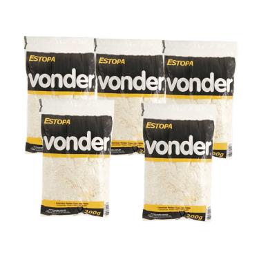 Imagem de Estopa branca para polimento embalagem 200 g VONDER 5 unid