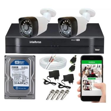 Imagem de Kit 2 Camera de Segurança Hd 1 Mp Dvr Mhdx Intelbras