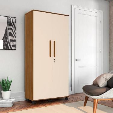 Imagem de Roupeiro Com 2 Portas Solteiro Gold Amêndoa/ Off White