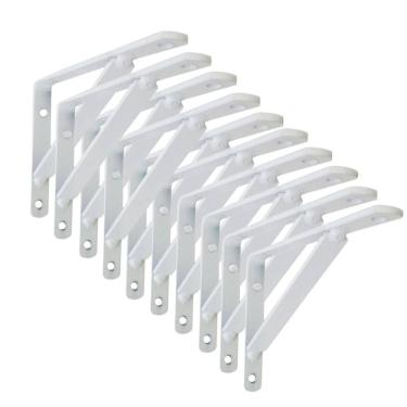 Imagem de Kit 10 Suporte De Prateleira Cantoneira Mão Francesa 25Cm