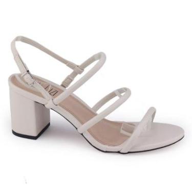 Imagem de Sandália Lizi e Lizi 166.1765 tiras metalizadas salto bloco-Feminino